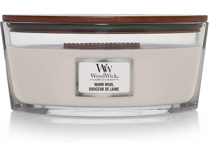 Svíčka WoodWick Warm Wool Hřejivá Vlna 453,6g lodička