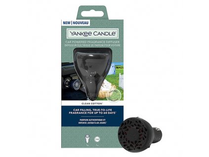 Yankee Candle Car Powered Difusser Clean Cotton Čisté Prádlo Elektrický Difuzér do Auta