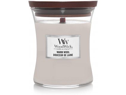 Svíčka WoodWick Warm Wool - Hřejivá Vlna 85g malá