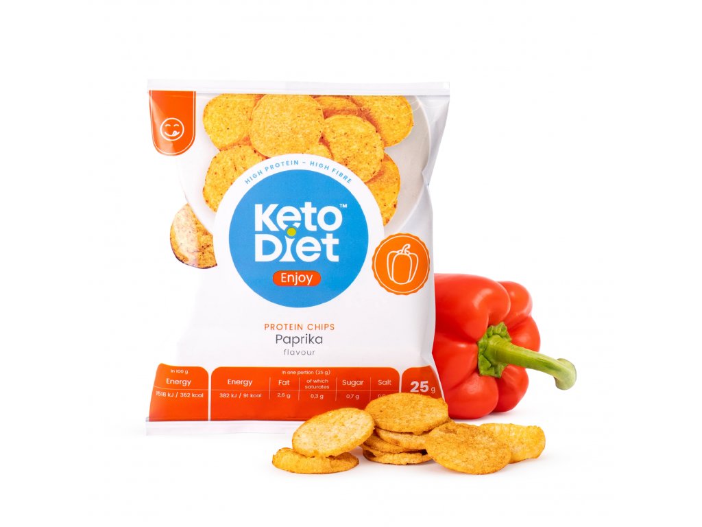 KetoDiet Proteinové chipsy – příchuť PAPRIKA