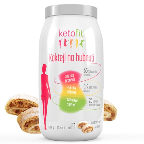 KetoFit Proteinový keto koktejl JABLEČNÝ štrůdl (50 porcí)