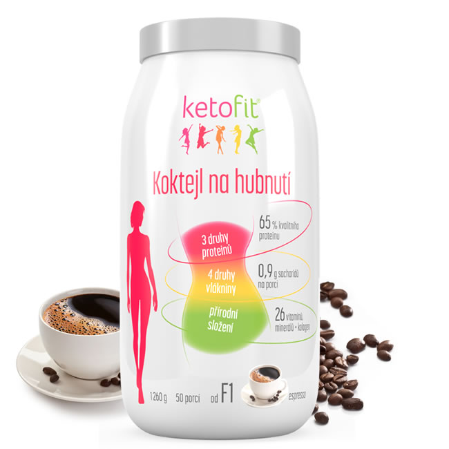 KetoFit Proteinový koktejl ESPRESSO (50 porcí)