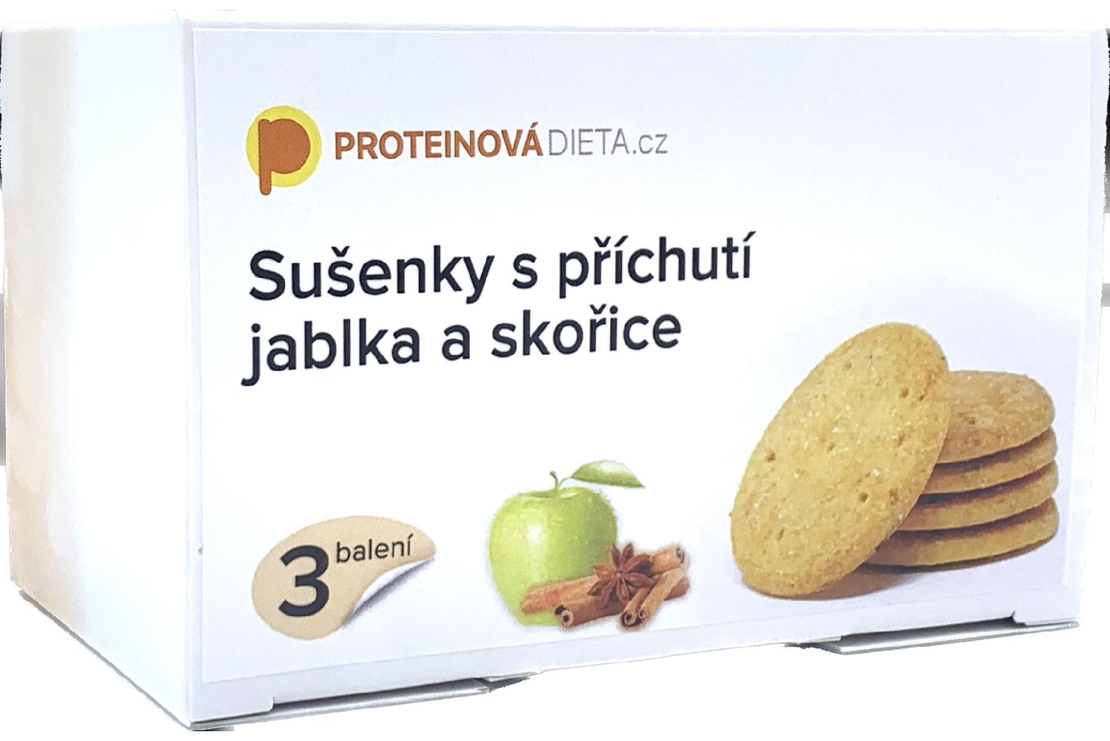 Proteinová Dieta Sušenky s příchutí JABLKA a SKOŘICE (3 balení)