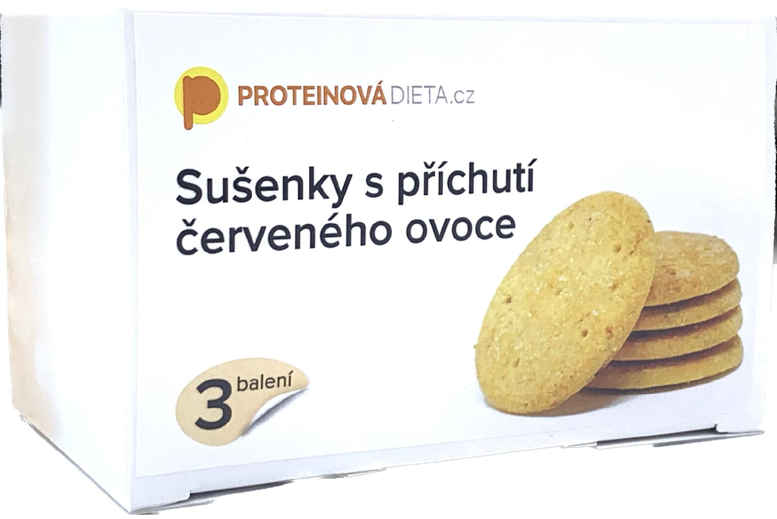 Proteinová Dieta Sušenky s příchutí ČERVENÉHO OVOCE (3 balení)