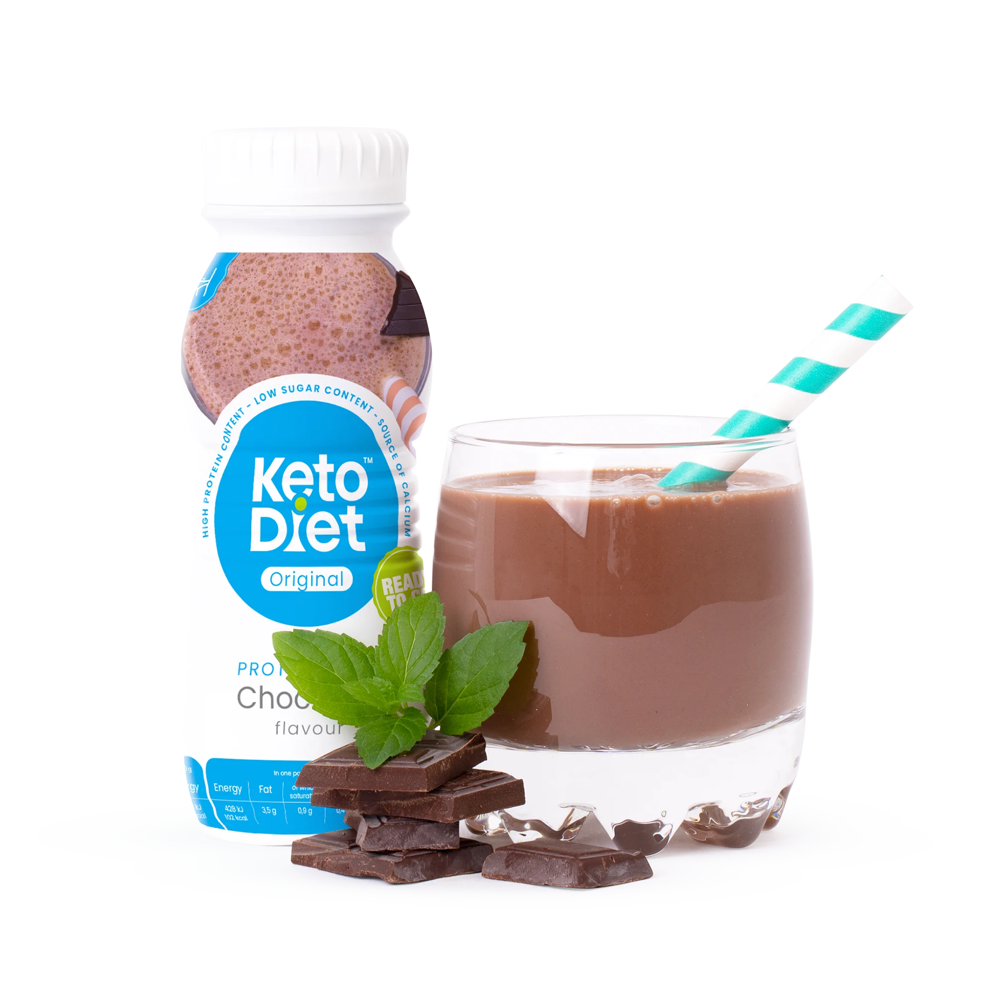 Fotografie KetoDiet Proteinový drink s čokoládovou příchutí 250 ml