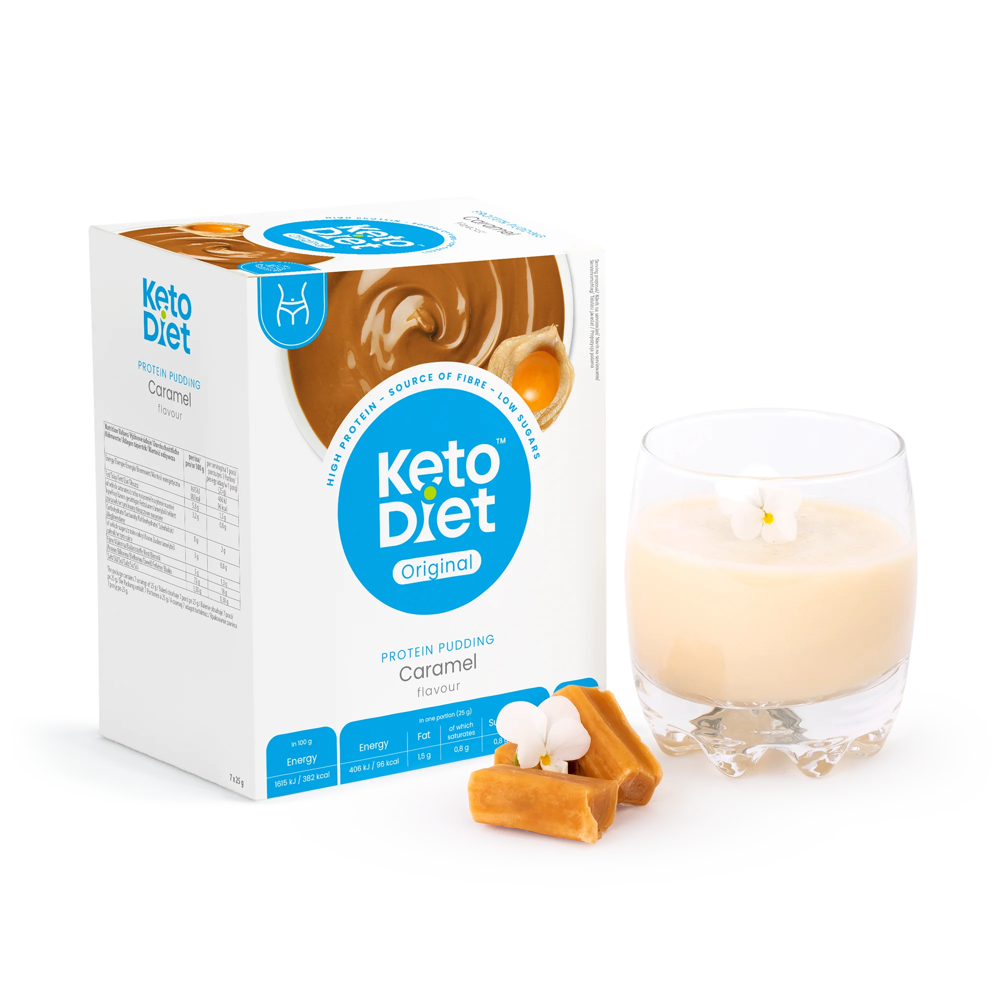 Fotografie KetoDiet Proteinový pudink - příchuť karamel 7 ks