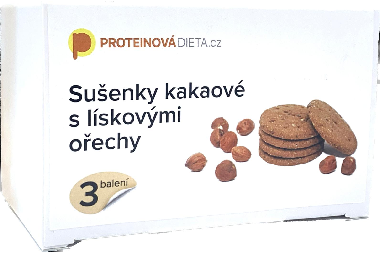 Proteinová Dieta Sušenky KAKAOVÉ s lískovými ořechy (3 balení)