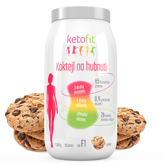 KetoFit COOKIES proteinový koktejl (50 porcí)