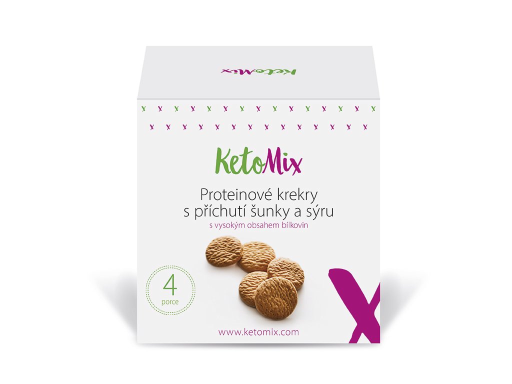 KetoMix Proteinové krekry - ŠUNKA a SÝR (4 porce)