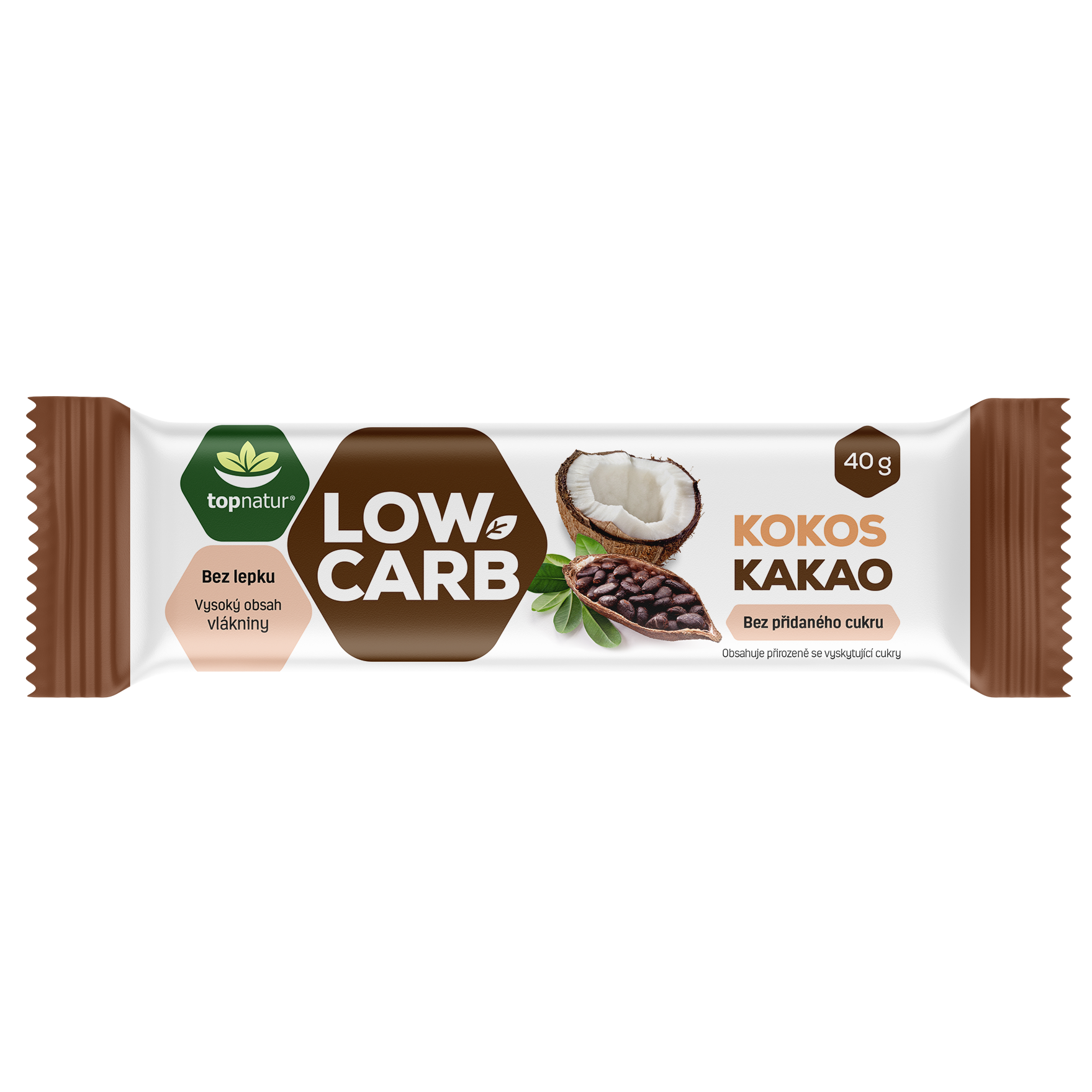 TOPNATUR Low Carb tyčinka KOKOS & KAKAO (1 porce)
