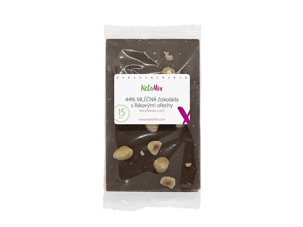 KetoMix 44% MLÉČNÁ čokoláda s LÍSKOVÝMI ořechy