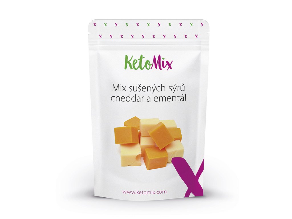 Fotografie KetoMix Mix sušených sýrů - CHEDDAR a EMMENTÁL (25 g)