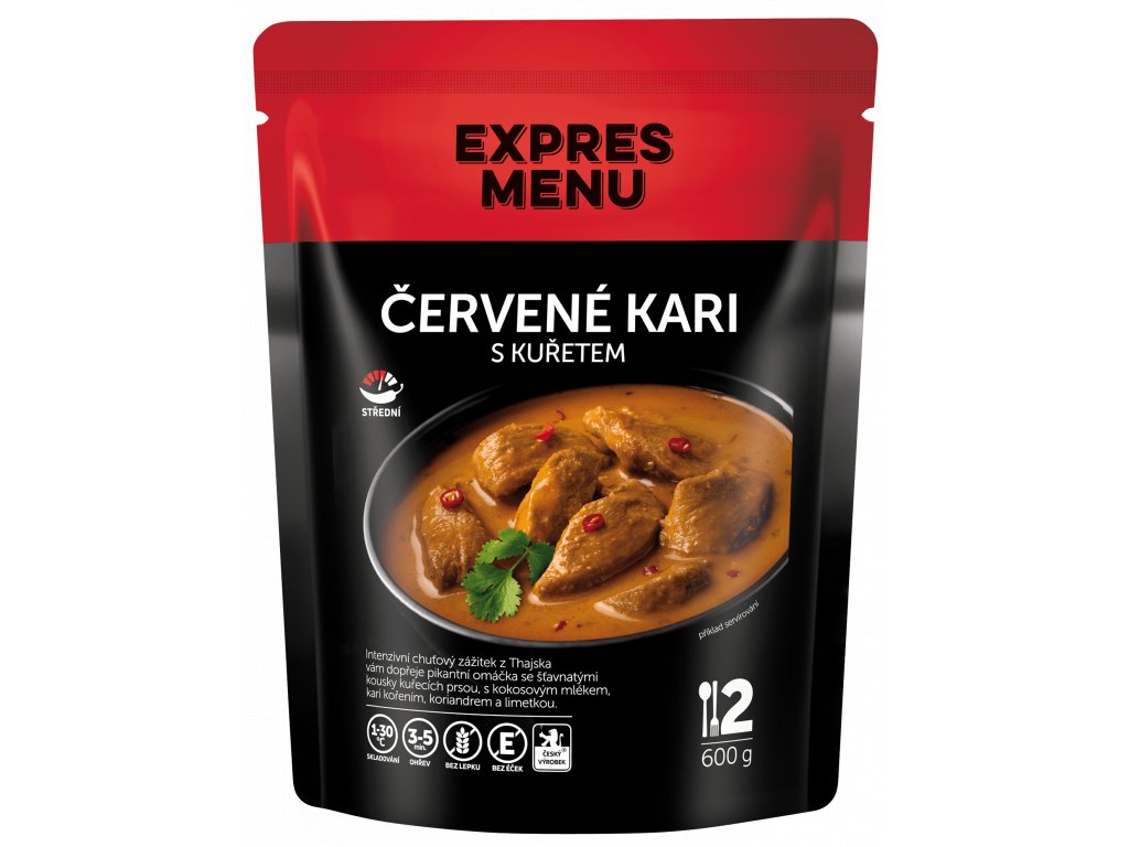 Expres Menu Červené KARI s kuřetem (2 porce)