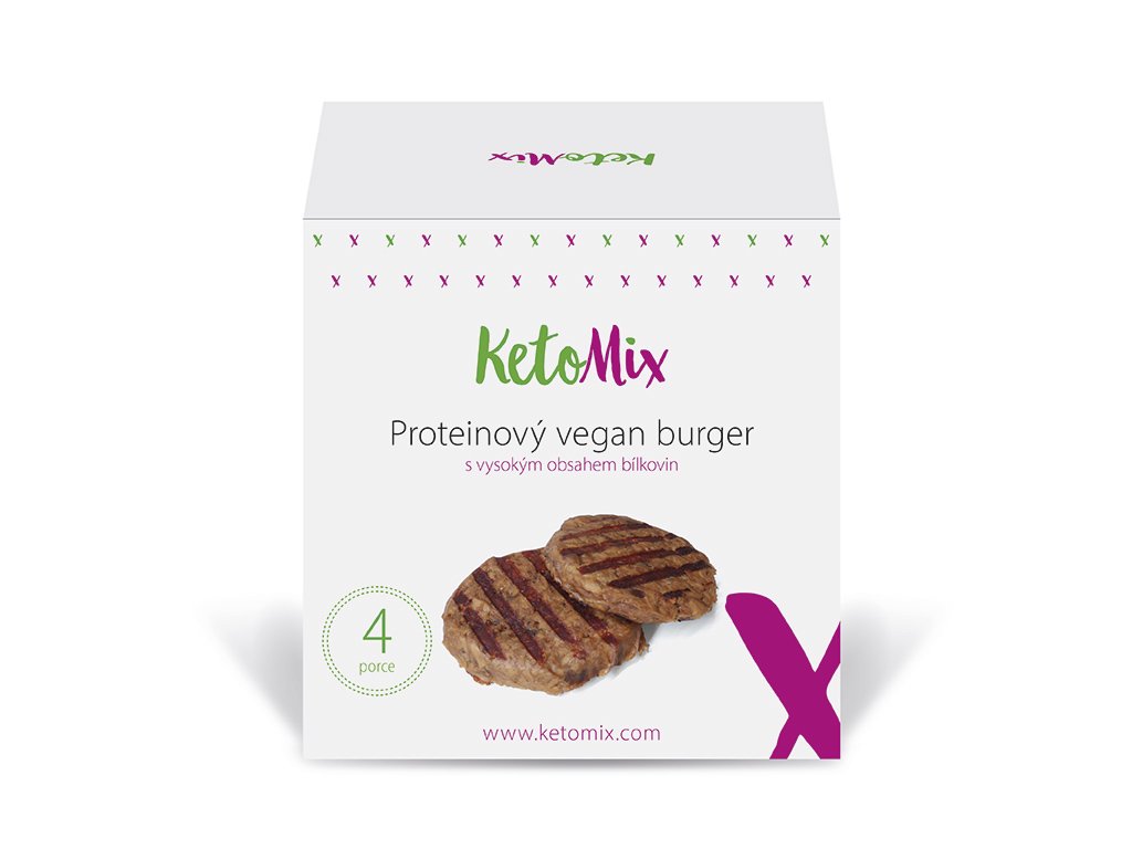 KetoMix Proteinový vegan BURGER - hotové jídlo (4 porce)