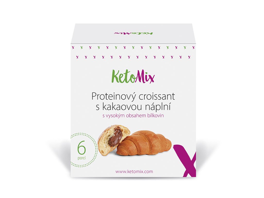 Fotografie KetoMix Proteinové croissanty s KAKAOVOU náplní (6 ks)