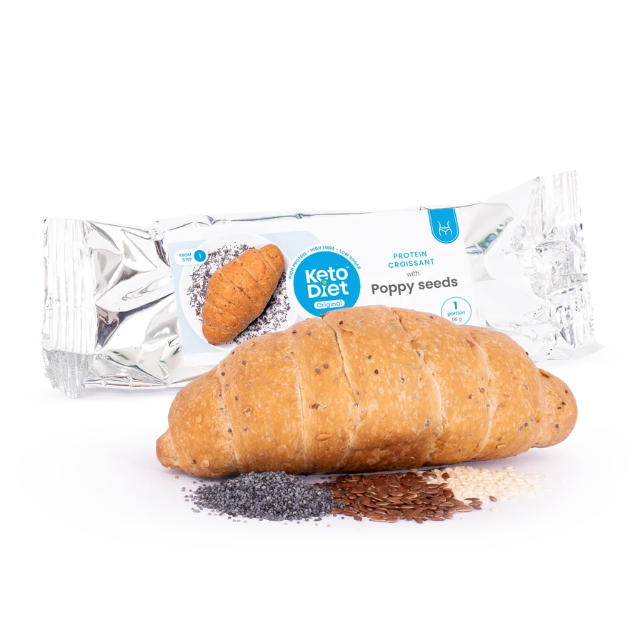 KetoDiet Proteinový croissant MAKOVÝ (1 ks – 1 porce)
