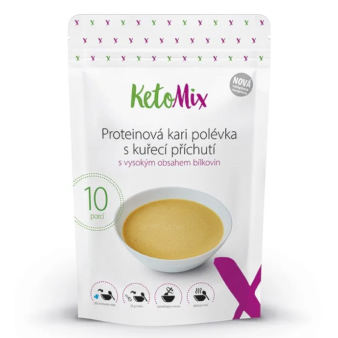 KetoMix Proteinová KARI polévka s kuřecí příchutí - NOVÁ generace (10 porcí)