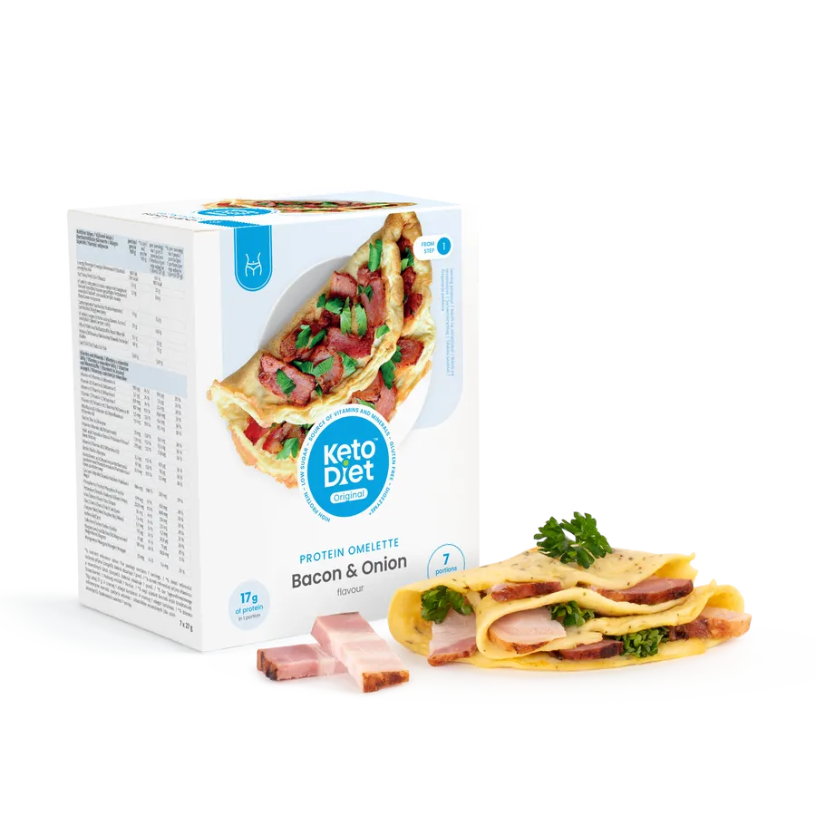 KetoDiet Proteinové omelety – příchuť SLANINA a CIBULKA (7 porcí)