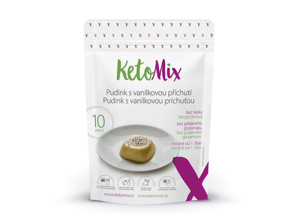 Fotografie KetoMix Proteinový pudink s vanilkovou příchutí (10 porcí) 300 g