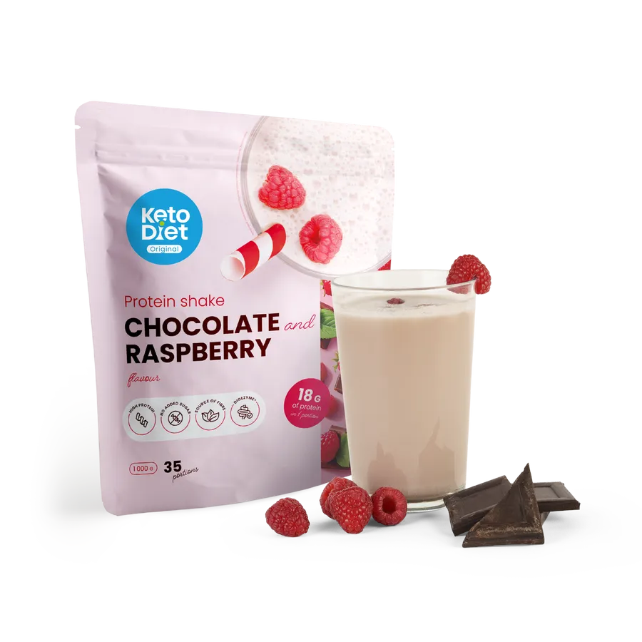 KetoDiet Proteinový nápoj – příchuť ČOKOLÁDA & MALINA (35 porcí) - DMT 4/2027