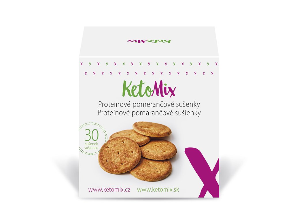 KetoMix Proteinové POMERANČOVÉ sušenky (30 sušenek) - DMT 4/2027