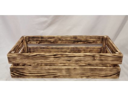 Truhlík 2 laťky - OPÁLENÝ - 60 cm