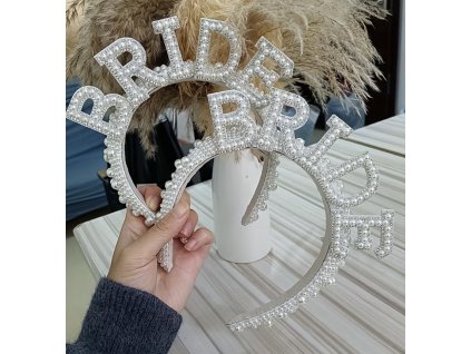 Luxusní čelenka BRIDE s perličkami ✨