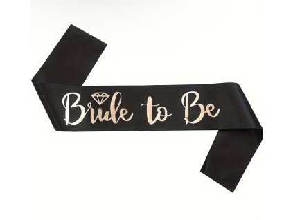 Svatební šerpa Bride to Be černá