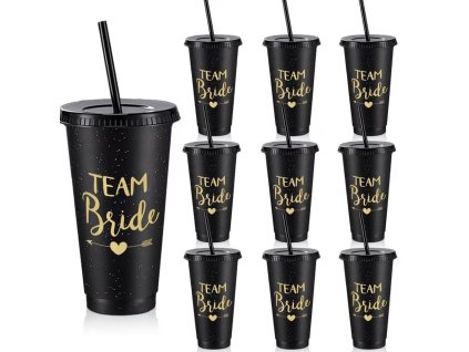 Opakovatelný kelímek „Team Bride“ – sada 10 ks (710 ml)
