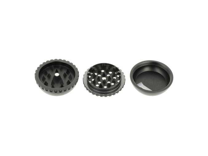 Drtič tabáku kovový Gyro Ball Black, 3.dílný, 62mm  Drtič tabáku kovový Gyro Ball Black, 3.dílný, 62mm