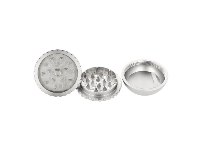 Drtič tabáku kovový Gyro Chrome, 3.dílný, 63mm  Drtič tabáku kovový Gyro Chrome, 3.dílný, 63mm