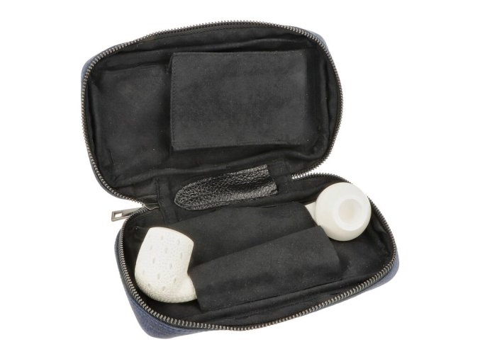 Pouzdro na 2 dýmky etue Angelo blue, kožené  Pouzdro na 2 dýmky etue Angelo blue, kožené