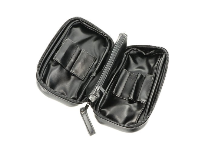 Pouzdro na 2 dýmky Etue Angelo, černé-hnědý pruh, koženka  Pouzdro na 2 dýmky Etue Angelo, černé-hnědý pruh, koženka