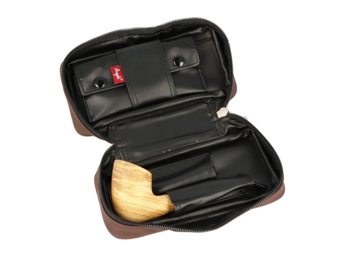 Pouzdro na 2 dýmky Angelo, hnědé  Pouzdro na 2 dýmky Angelo, hnědé