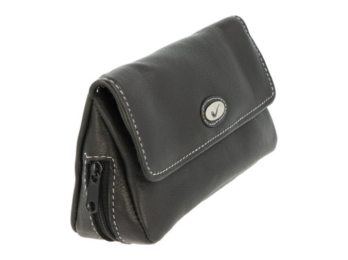 Pouzdro na 2 dýmky etue Pipe Emblem černé, kůže  Pouzdro na 2 dýmky etue Pipe Emblem černé, kůže