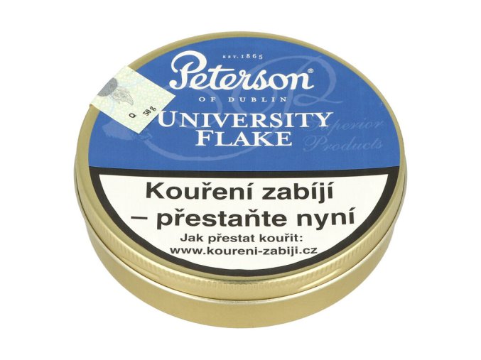 Dýmkový tabák Peterson University Flake 50g TT  Dýmkový tabák Peterson University Flake 50g TT