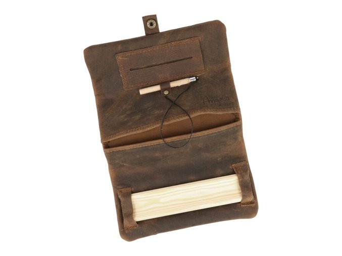 Pouzdro na tabák Angelo RYO kožené, hnědé  Pouzdro na tabák Angelo RYO kožené, hnědé