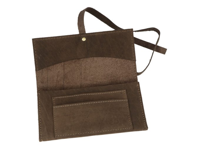 Pouzdro na tabák MM kožené, tmavě hnědé  Pouzdro na tabák MM kožené, tmavě hnědé