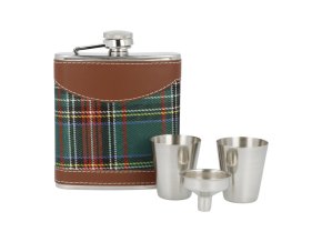 Placatka nerezová + pohárek sada Tartan  Placatka nerezová + pohárek sada Tartan