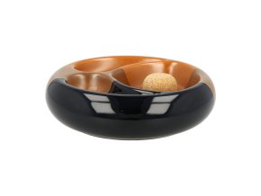 Dýmkový popelník keramický na 2 dýmky, černohnědý  Dýmkový popelník keramický na 2 dýmky, černohnědý