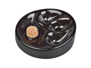Dýmkový popelník na 3 dýmky, černý, kulatý  Dýmkový popelník na 3 dýmky, černý, kulatý