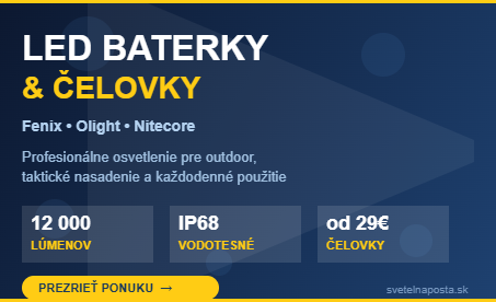 LED baterky a celovky Fenix Olight Nitecore