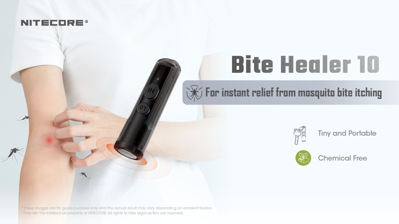 Nitecore Bite Healer 10, termoterapia po štípanci komárom za 3 až 6 sekúnd