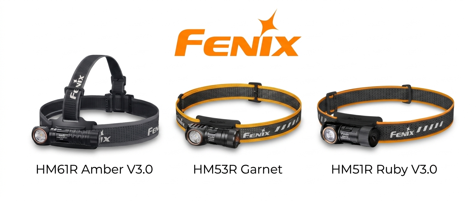 Trojica nových Fenix čeloviek — HM51R Ruby V3.0, HM53R Garnet a HM61R Amber V3.0, SK/CZ špeciálna edícia 2026