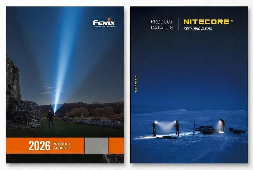 Fenix 2026 Product Catalog a Nitecore 2026 Product Catalogue — kompletné katalógy LED bateriek, čeloviek a nabíjačiek vo vysokom rozlíšení na stiahnutie vo formáte PDF
