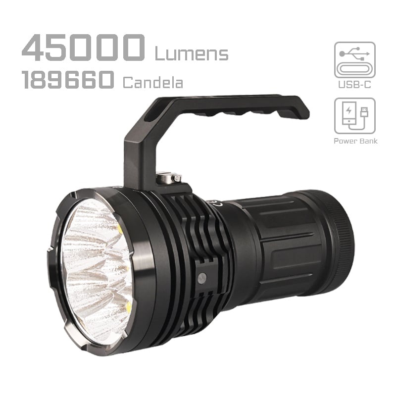 Acebeam X50 2.0 — kompaktná pátracia baterka 45 000 lm s funkciou powerbanky
