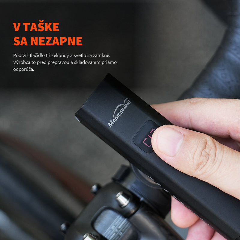 Zamykanie svetla Magicshine ALLTY 800 V2.0 proti náhodnému zapnutiu v taške