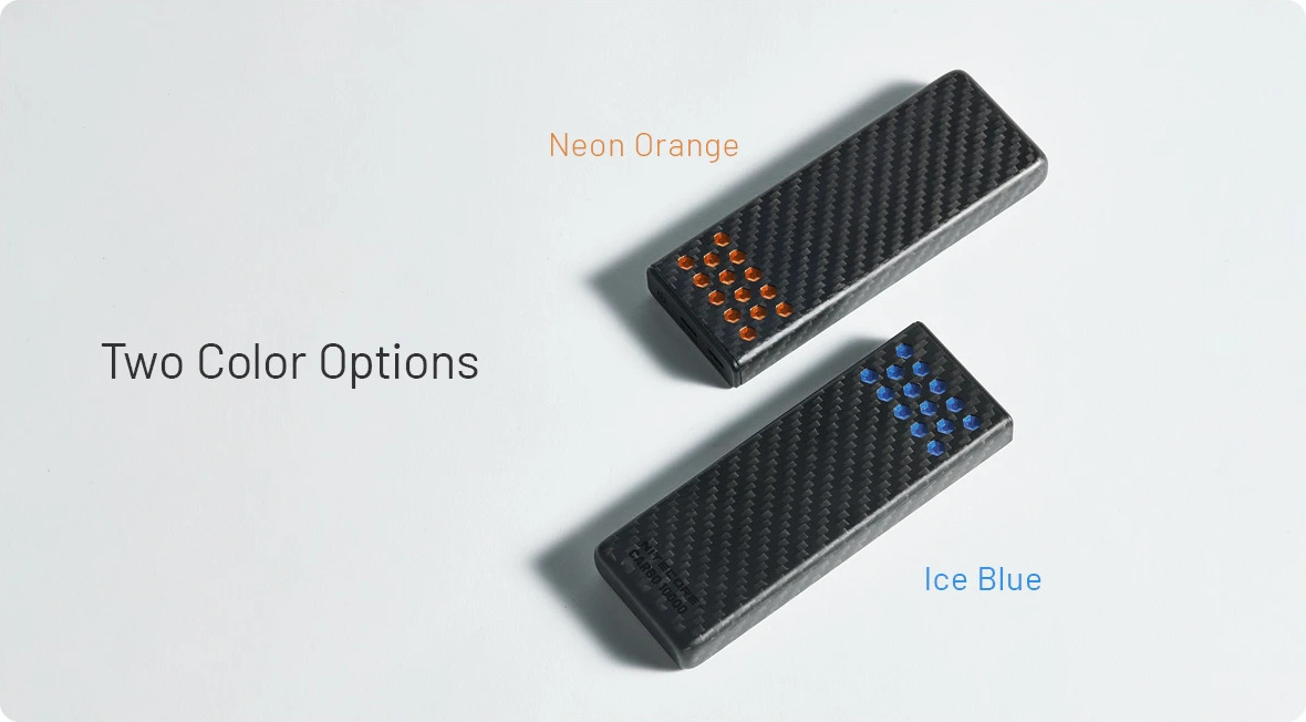 Nitecore CARBO 10000 Gen2 dve farby chladičov — Neon Orange a Ice Blue, variant Neon Orange