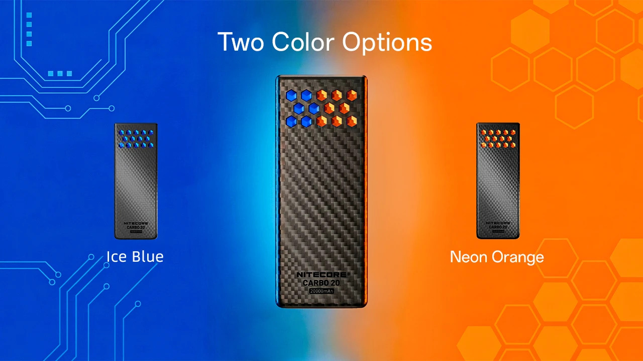 Nitecore CARBO 20 dve farby chladičov — Ice Blue a Neon Orange, variant Neon Orange
