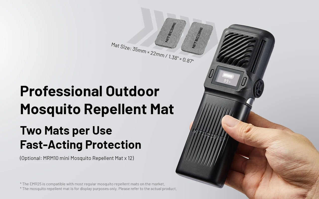 Nitecore EMR25 repelentné podložky MRM10 mini 35 × 22 mm — dve podložky naraz pre rýchlejšiu ochranu
